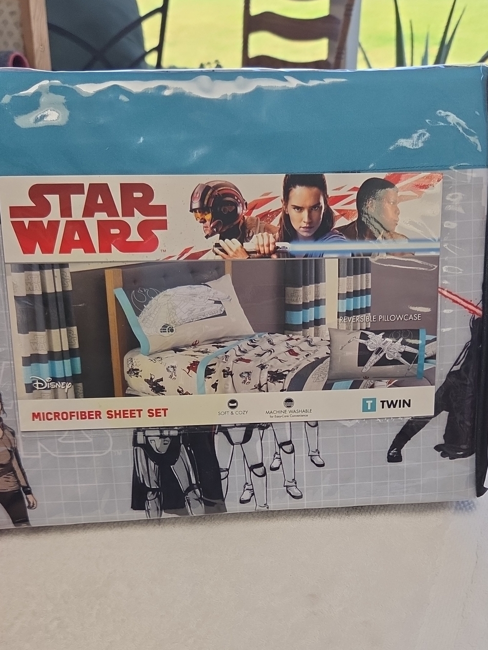 Disney Star Wars Twin Microfiber Sheet Set - Blue/White/Gray